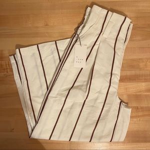 A New Day Cream High Waist Cropped Wide Leg Pants